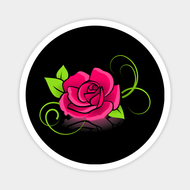 Nice red and green flower for valentine's day Magnet by mtfStore